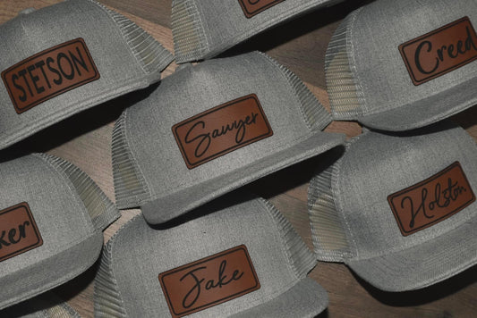 Leather Patch Trucker Hats
